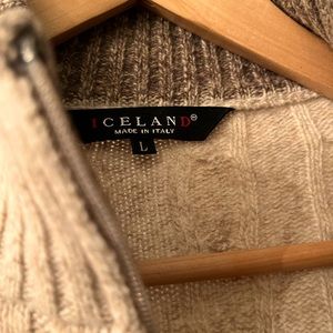 Iceland Wool Blend Knit Sweater Men's Large 1/4 Zip Long Sleeve